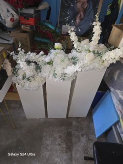 Wooden Stand With Flowers