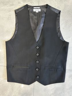 Calvin Klein Black Suit Vest S Adjustable To M