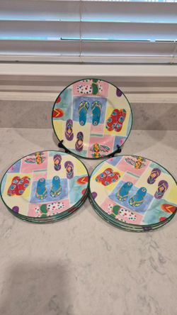 Flip flop Plastic plates, 7 count