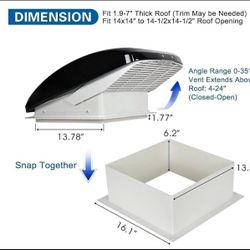 Hurrventer Build-In Rain Shield RV Roof Vent Fan.  Remote Control RV Roof Vent Fan with Rain Shield,