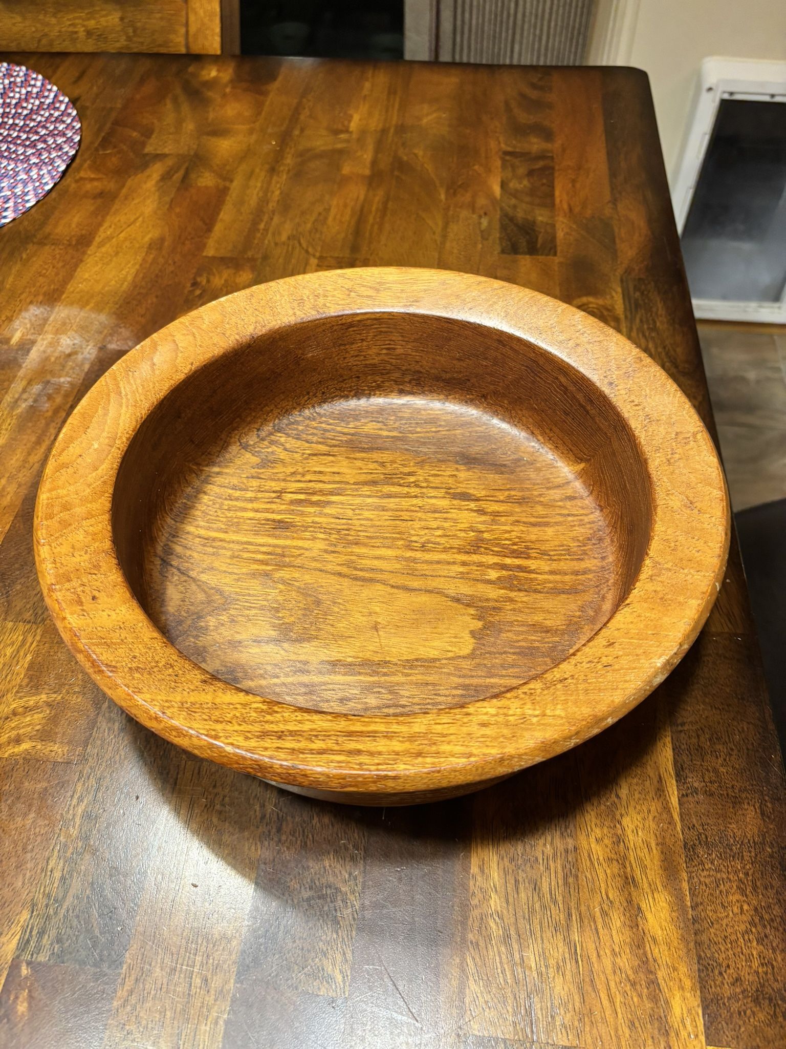 Vintage large teak wood bowl