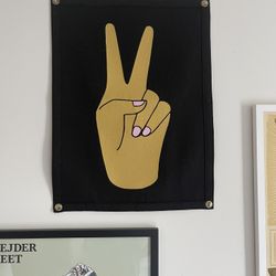 Peace Sign Banner Wall Art Felt