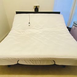 Adjustable King Sized Bed, Headboard & Mattress