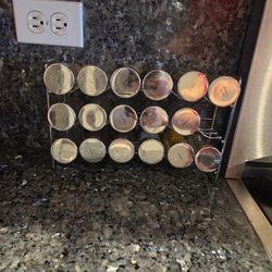 Spice Rack + Spice Jars (17 Total)