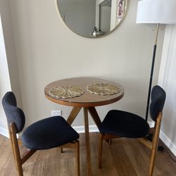 West Elm Table And Chairs With Custom Glass Top 