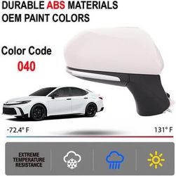 Toyota Camry 2018–2026 Driver Side Mirror, Super White Power Adjustment, Without Heat