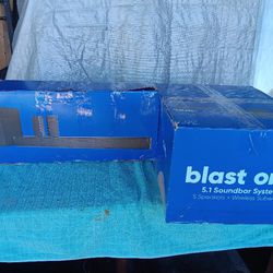 Blast Onn. 5.1 Soundbar System, 5 Speakers+ Wireless  Subwoofer 