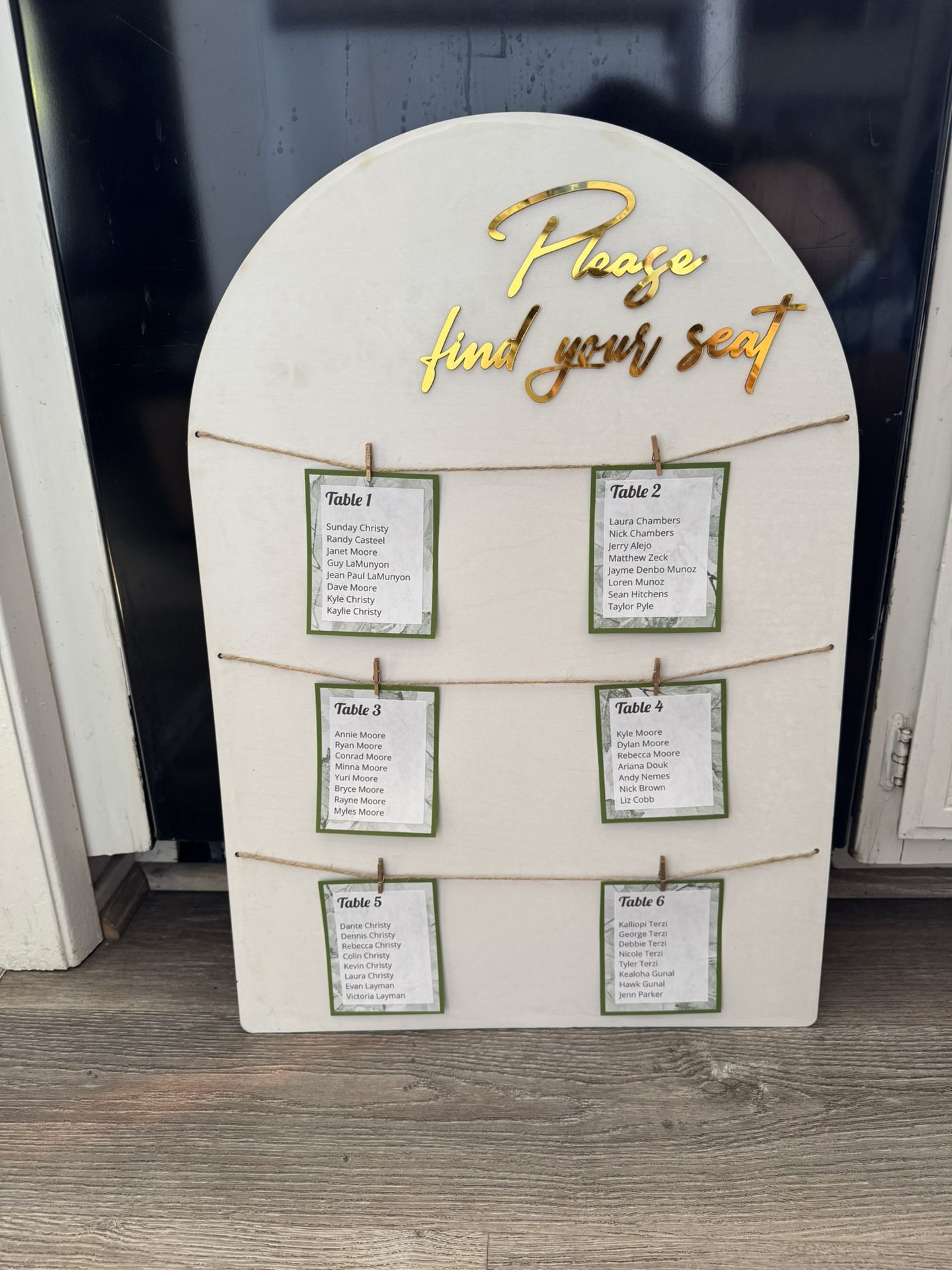 Find Your Seat Seating Chart