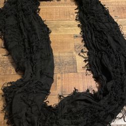 Black Fringe Scarf