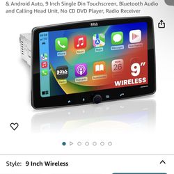 9 Inch Boss Audio Wireless Apple Car Play Stereo Single Din Double Din