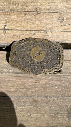 A&B security, Salinas, California vintage belt buckle.