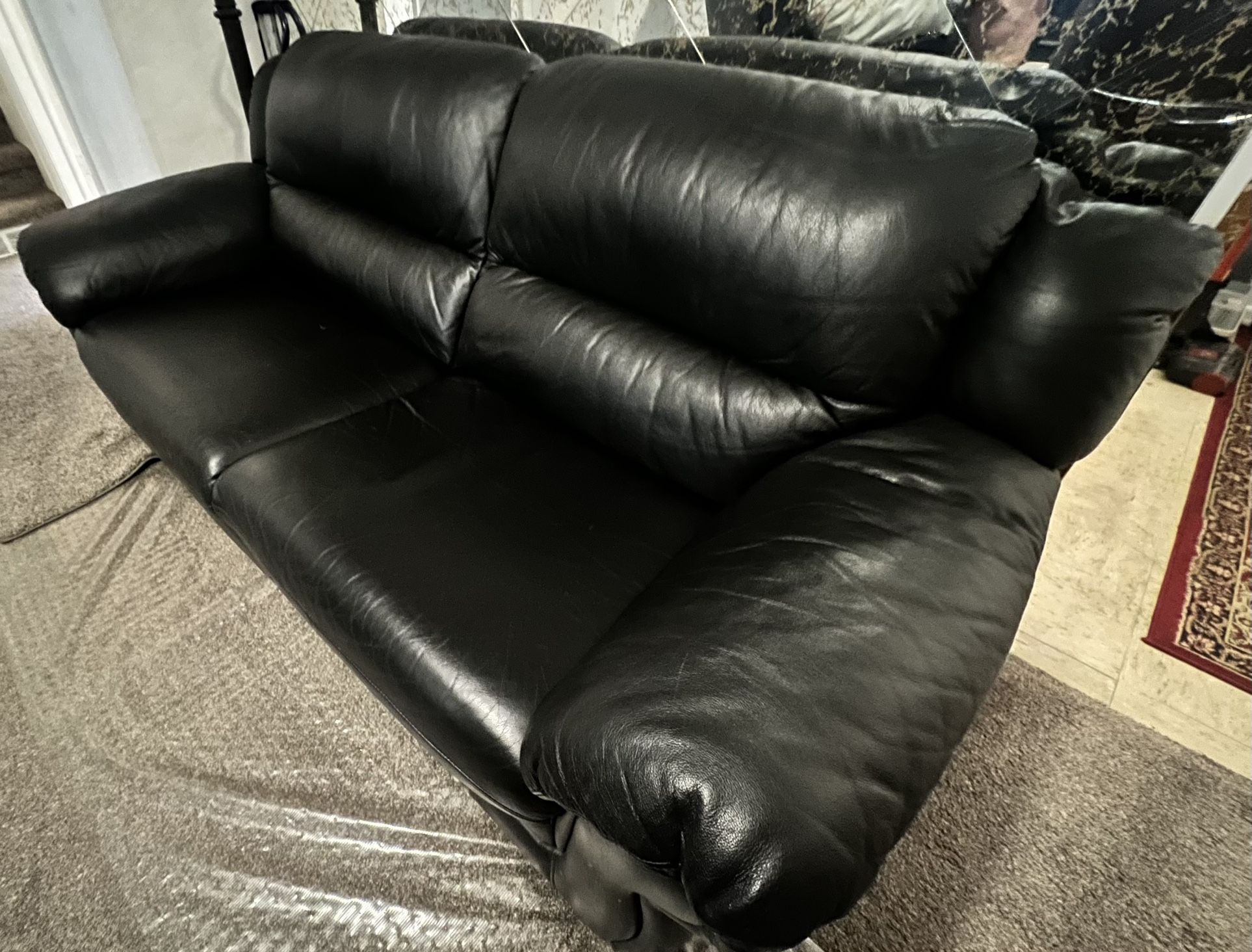 Black Sofa + Loveseat + Chair 