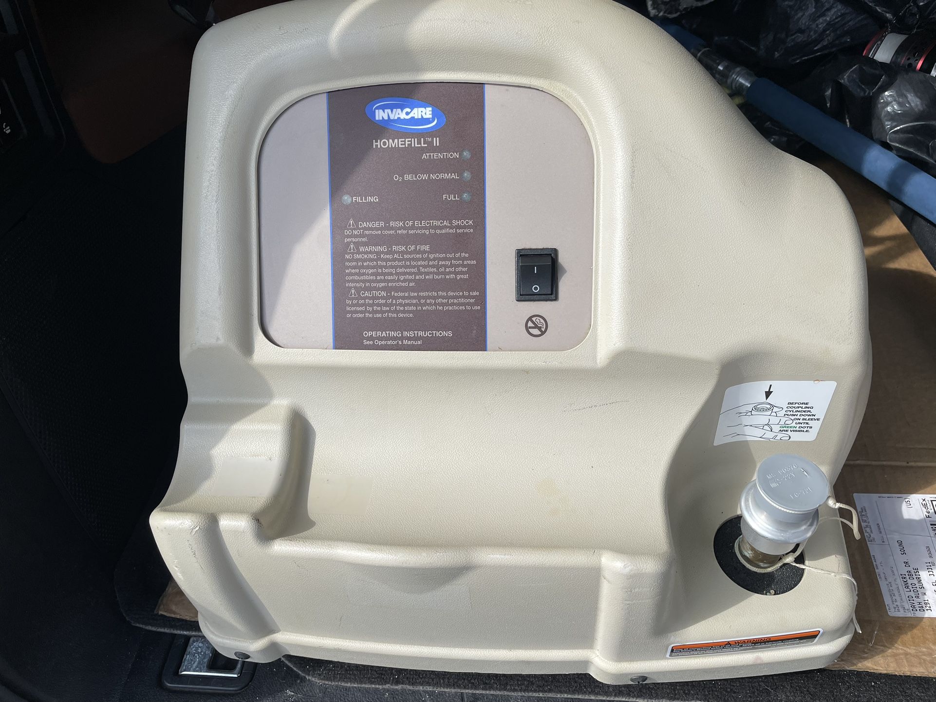 Invacare Homefill 2 O2 Air Station