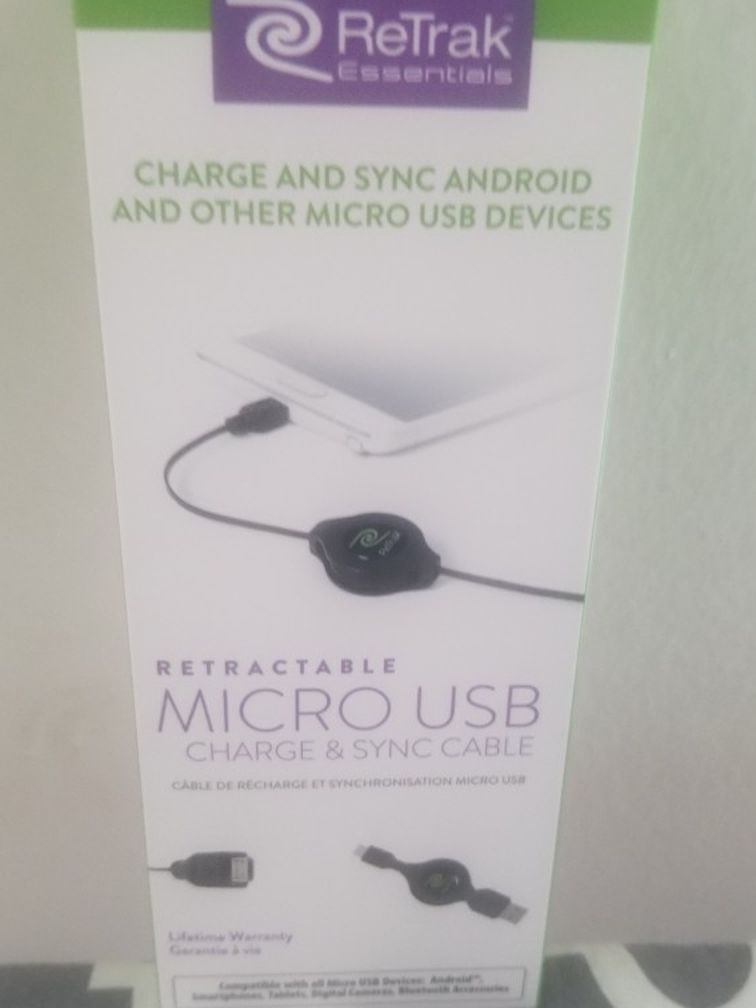 RETRACTABLE MICRO USB CHARGE & SYNC CABLE