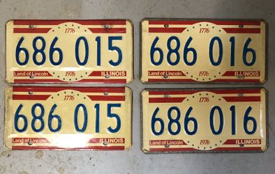 Vintage Bicentennial License Plates - Great For Your Garage Or Mancave