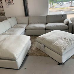 SOPHIE 5 PIECE IVORY RAF SECTIONAL WITH CHAISE