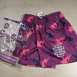 NEW Eric Emanuel EE Basic Short Bape Miami Purple Pink Black Size Small 