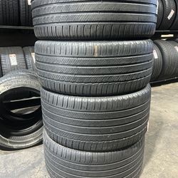 SET OF 4 USED TIRES MICHELIN PRIMACY TOUR AS (STAGGERED)…315/40/21 Rr—275/45/21 Ft