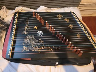 Chinese Guzheng, 21 strings, Guzheng finger trainer suitable for beginners/professionals, mini portable Guzheng with accessories, 53×12.6 in Guzheng (