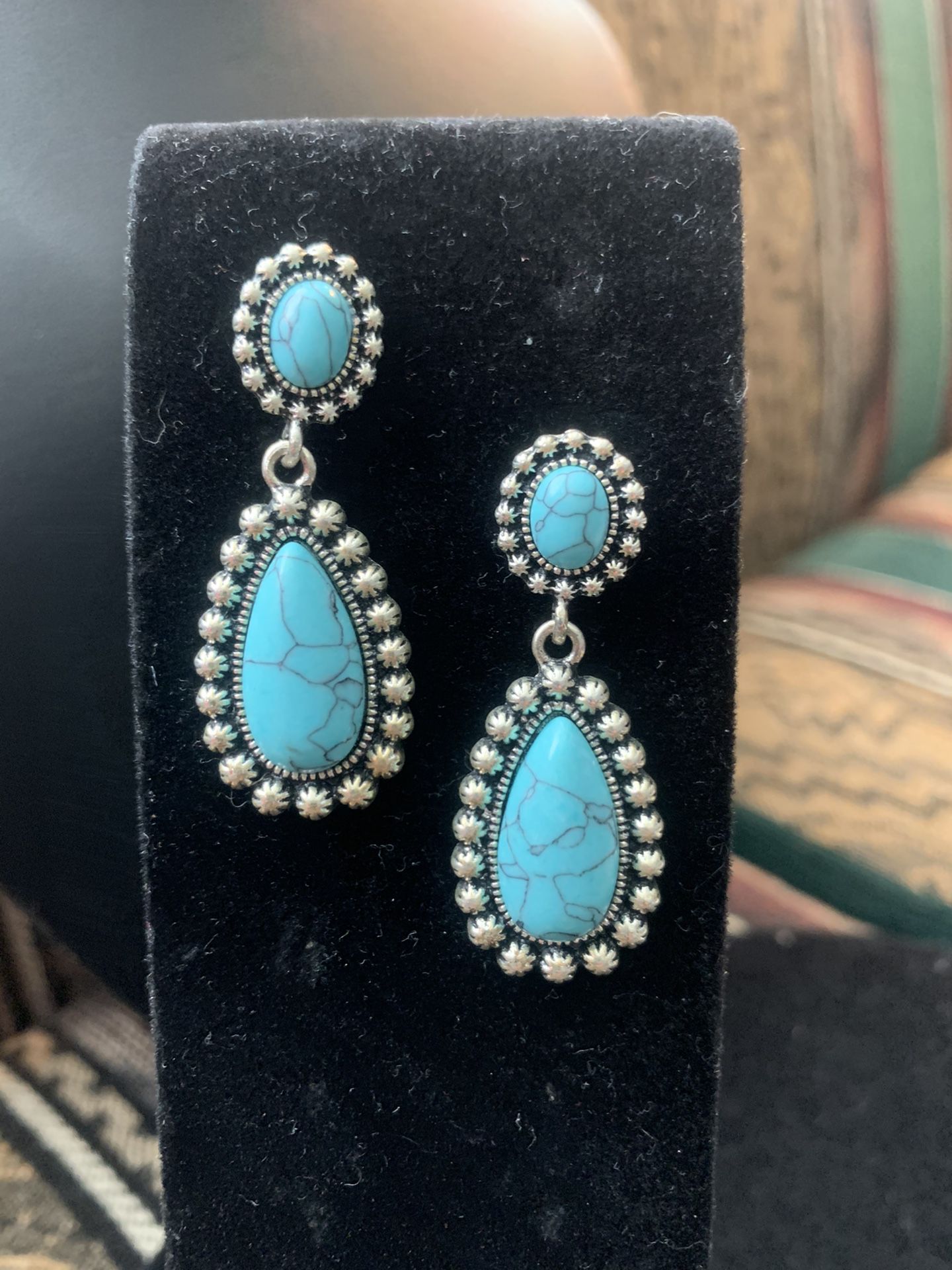 Costume turquoise earrings