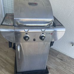 Char-Broil Commercial Series stainless steel gas grill, likely the 2-burner infrared model