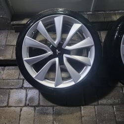 Two - 2017 - 2020 Tesla Model 3 20" Performance OEM (Rim and Tire)