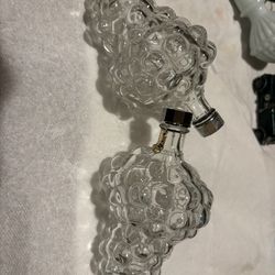 Vintage Clear Glass Grape Bunch Decanter
