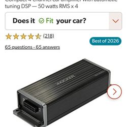 Kicker 47KEY200.4
Compact 4-channel car amplifier with automatic tuning DSP 