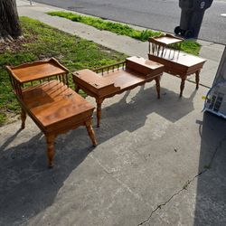 Beautiful 3 Piece Set Coffee Table And 2 Endtables 