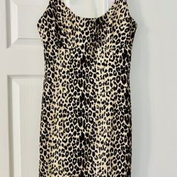 Twenty One Forever21 Leopard Cheetah Print Mini Tank Bodycon Dress Size Small 