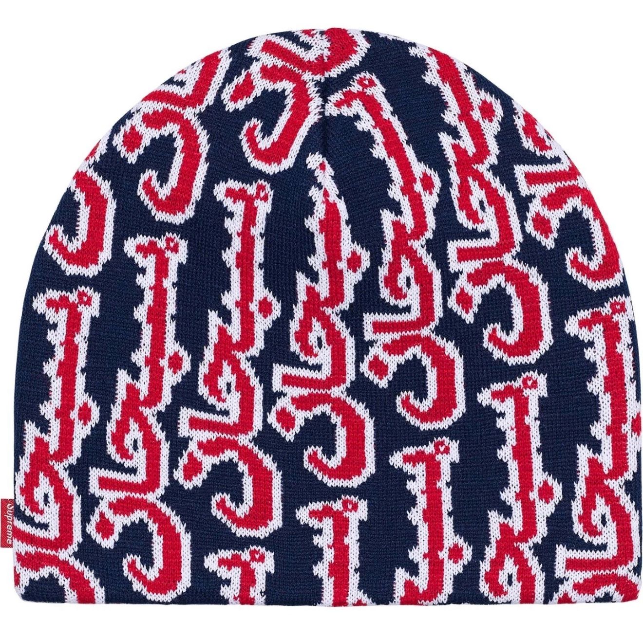 Supreme FW25 Arabic Logo Jacquard Unisex Beanie Navy
