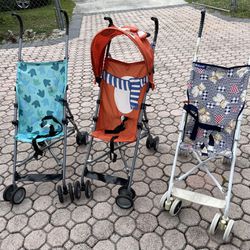 3 Kids Umbrella Strollers In Good Condition $10 EACH FIRM ON PRICE
