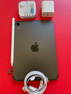Apple Ipad Mini 6th Generation (2021/ 8.3” Liquid Retina ) 64GB WiFi + cellular (5G Unlocked) with pen, case & Accessories (256GB $569)