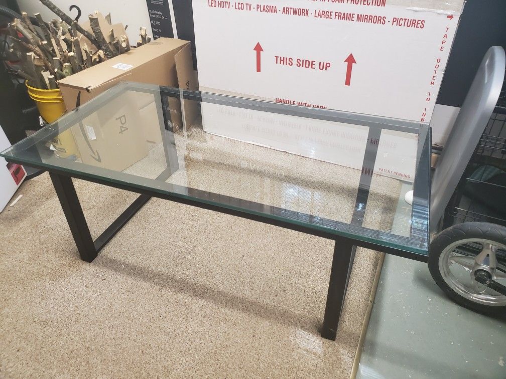 Crate and Barrel Glass Table
