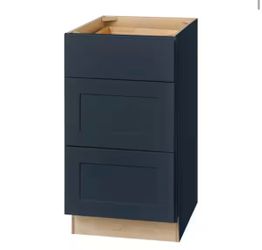 Hampton Bay 18” Drawer Base Kitchen Cabinet – Ink Blue