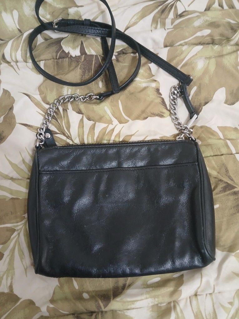 Black Leather Purse 6" High By 9" Across