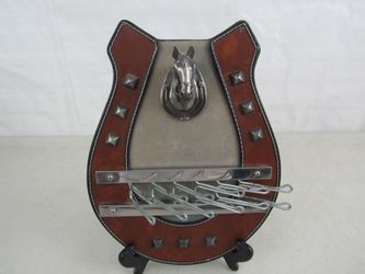 Horseshoe Vtg Necktie/Belt Rack Organizer Wall Mount Made In Japan