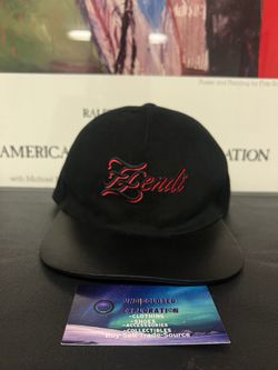 Fendi black and red embroidered cap