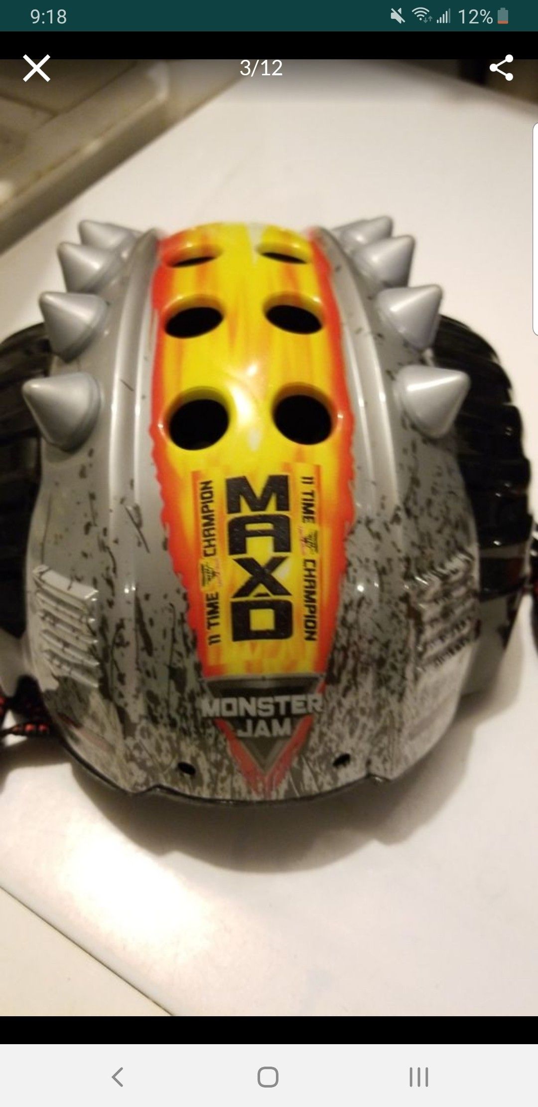 Max D Monster Jam Truck kids bike bicycle Helmet MAXIMUM DESTRUCTION