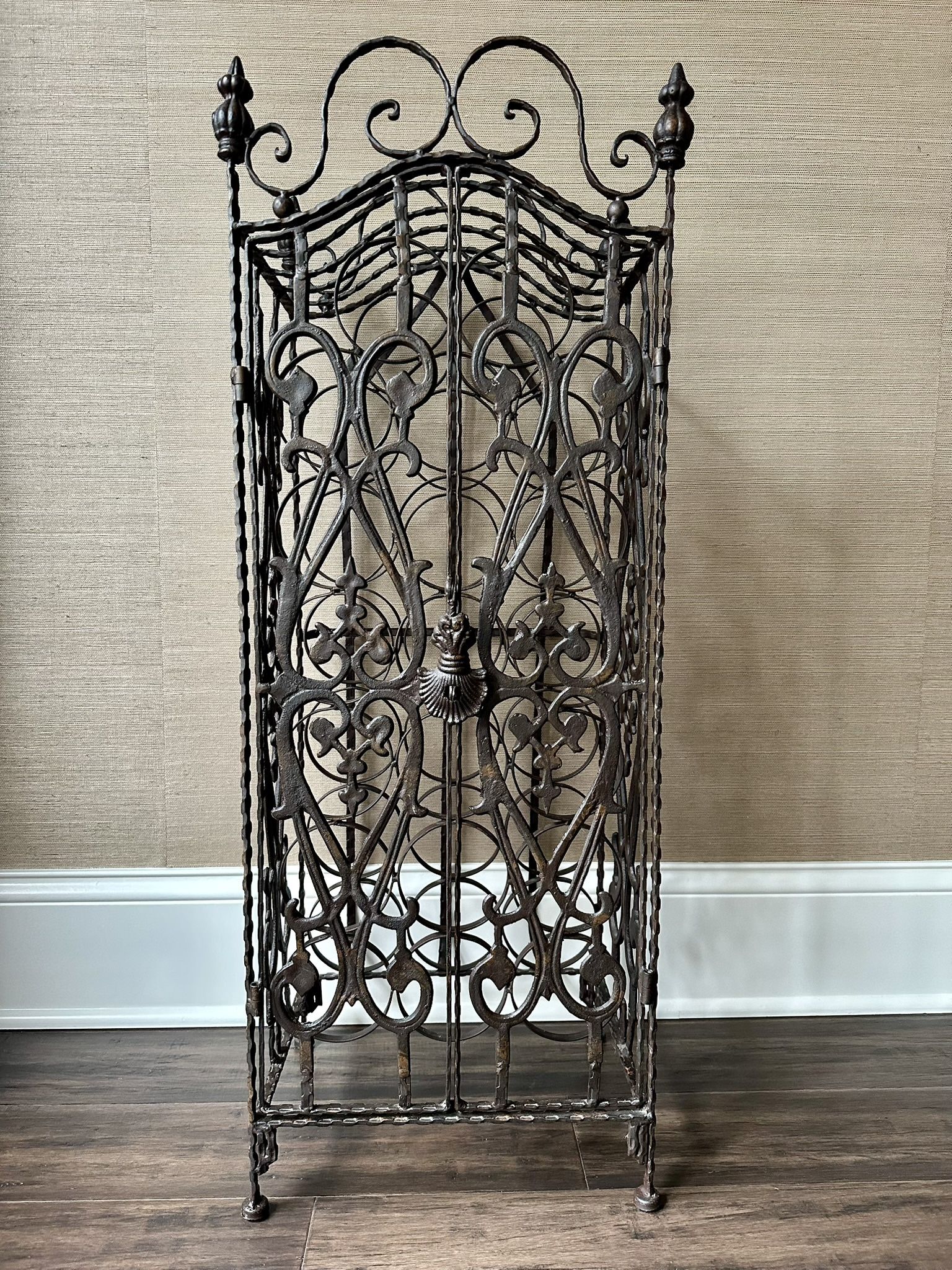 20 Bottle Bronze Wrought Iron Wine Rack,All Products : American Fashion Style Bags On Sale