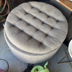 Gray ottoman With Storage 