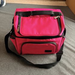 Bright Pink Insulated Lunch Cooler Bag – Multi-Compartment