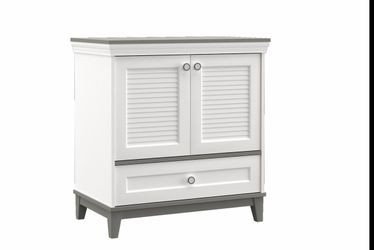 White and Gray Two-Door Storage Cabinet. W:94,5cm D:55cm H:99,7cm
