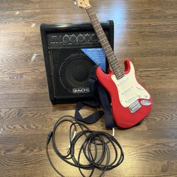 Fender Squier Mini Electric Guitar Simmons Drum Amplifer DA50