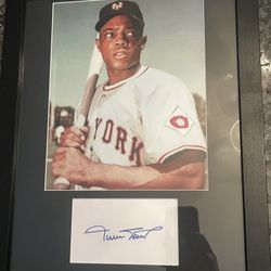Autographed Willie Mays index card and 8”x10” Photo
