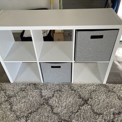 White cube shelving unit