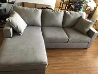 Light Beige L-Shape Sectional Sofa
