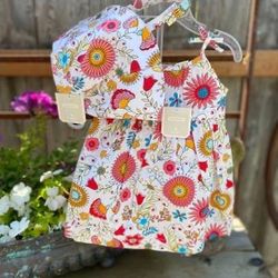 NWT! Vintage Old Navy Baby Girls 3-6M Bright Floral 3pc Dress Set 🌷 3 Pieces 3-6 Months Girls Dress