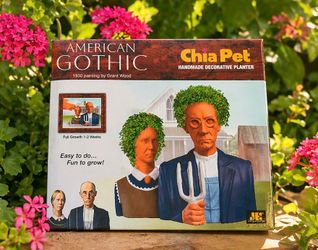 🎨 American Gothic Chia Pet – Brand New 🌱 Unique Art Gift