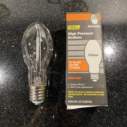 Philips 100W High Pressure Sodium Light Bulb With Mogul Base 24,000 Hrs Life